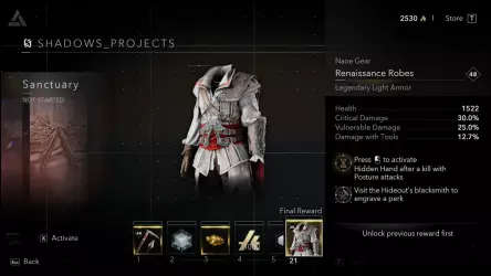 Как получить костюм Эцио в Assassin's Creed Shadows